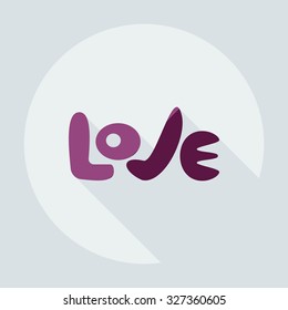 Flat modern design with shadow icons love