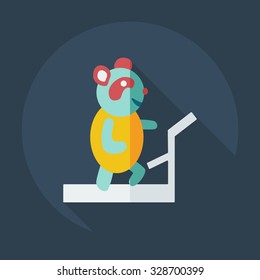 Flat modern design with shadow icons panda athlete