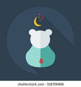 Flat modern design with shadow icons panda love