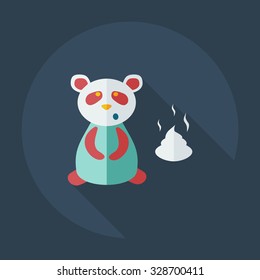Flat modern design with shadow icons panda 