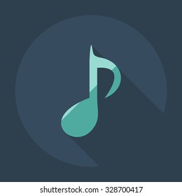 Flat modern design with shadow icons music