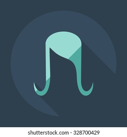 Flat modern design with shadow icons hairstyle
