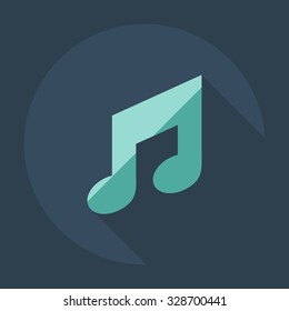 Flat modern design with shadow icons music