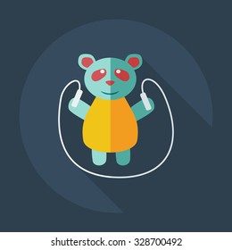 Flat modern design with shadow icons panda athlete