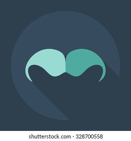 Flat modern design with shadow icons mustache