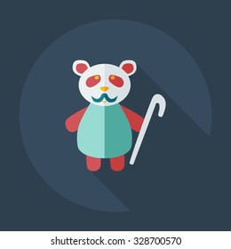 Flat modern design with shadow icons panda old man