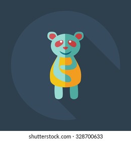 Flat modern design with shadow icons panda is sick