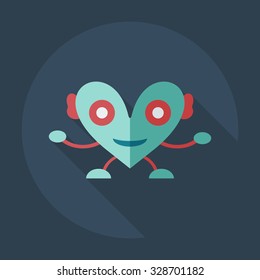 Flat modern design with shadow icons big heart