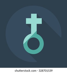 Flat modern design with shadow icons female