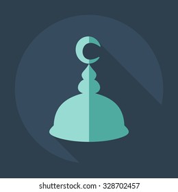Flat modern design with shadow icons mosque