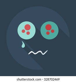 Flat modern design with shadow icons smiley crybaby