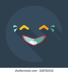 Flat modern design with shadow icons smiley laughing