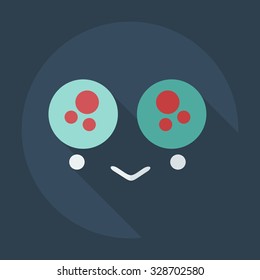 Flat modern design with shadow icons confused smiley
