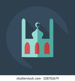 Flat modern design with shadow icons mosque