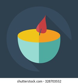 Flat modern design with shadow icons candle