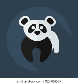 Flat modern design with shadow icons pandas