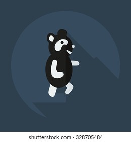 Flat modern design with shadow icons panda athlete