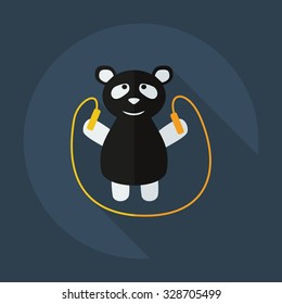 Flat modern design with shadow icons panda athlete