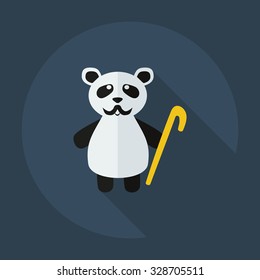 Flat modern design with shadow icons panda old man