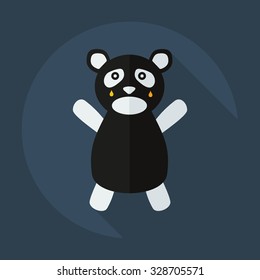 Flat modern design with shadow icons panda crying
