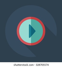 Flat modern design with shadow icons play