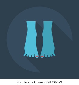 Flat modern design with shadow icons pedicure