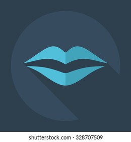 Flat modern design with shadow icons lips
