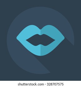 Flat modern design with shadow icons lips