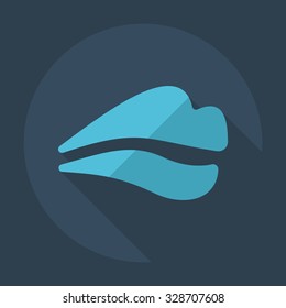Flat modern design with shadow icons lips