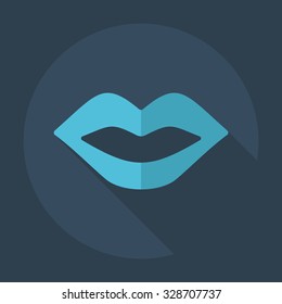 Flat modern design with shadow icons lips