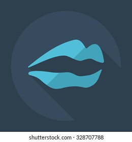 Flat modern design with shadow icons lips