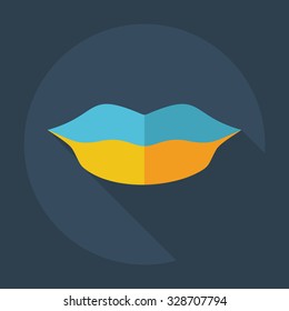 Flat modern design with shadow icons lips