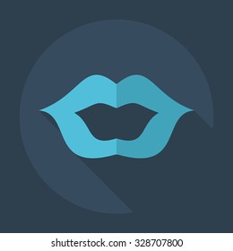 Flat modern design with shadow icons lips