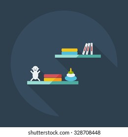 Flat modern design with shadow icons books