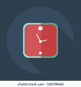 Flat modern design with shadow icons clock