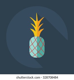 Flat modern design with shadow icons pineapple