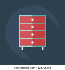 Flat modern design with shadow icons commode