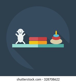Flat modern design with shadow icons books
