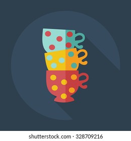 Flat modern design with shadow icons cup
