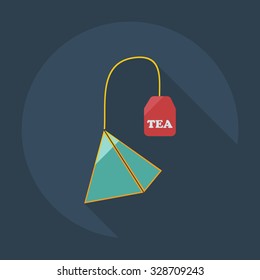 Flat modern design with shadow icons tea bag
