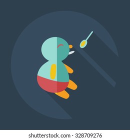 Flat modern design with shadow icons children