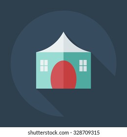 Flat modern design with shadow icons country house