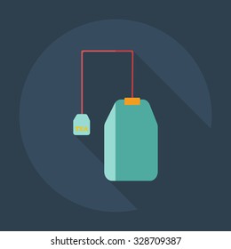 Flat modern design with shadow icons tea bag