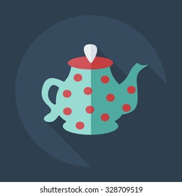 Flat modern design with shadow icons kettle