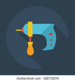 Flat modern design with shadow icons drill