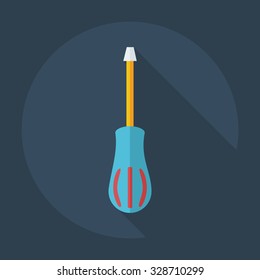 Flat modern design with shadow icons screwdriver