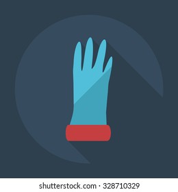 Flat modern design with shadow icons gloves