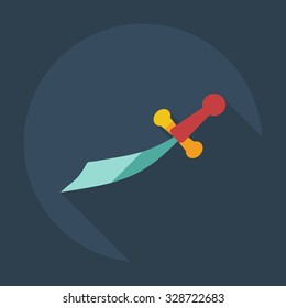 Flat modern design with shadow icons dagger