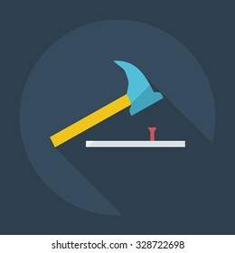 Flat modern design with shadow icons hammer