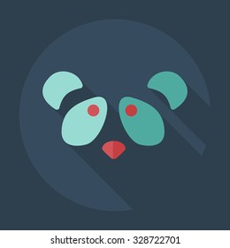 Flat modern design with shadow icons pandas